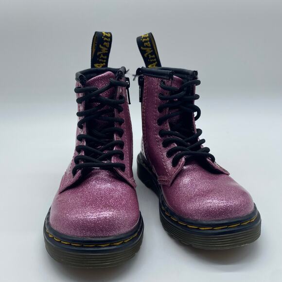 Dr. Martens Pink Sparkle Eye Glitter Ankle Boot Combat Boot Moto Toddler size 7 - Picture 2 of 9